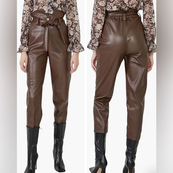 BARDOT Debbie Textured Faux Leather Pants - Picture 1 of 10